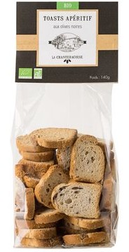 TOASTS BIO* AUX OLIVES NOIRES 140G