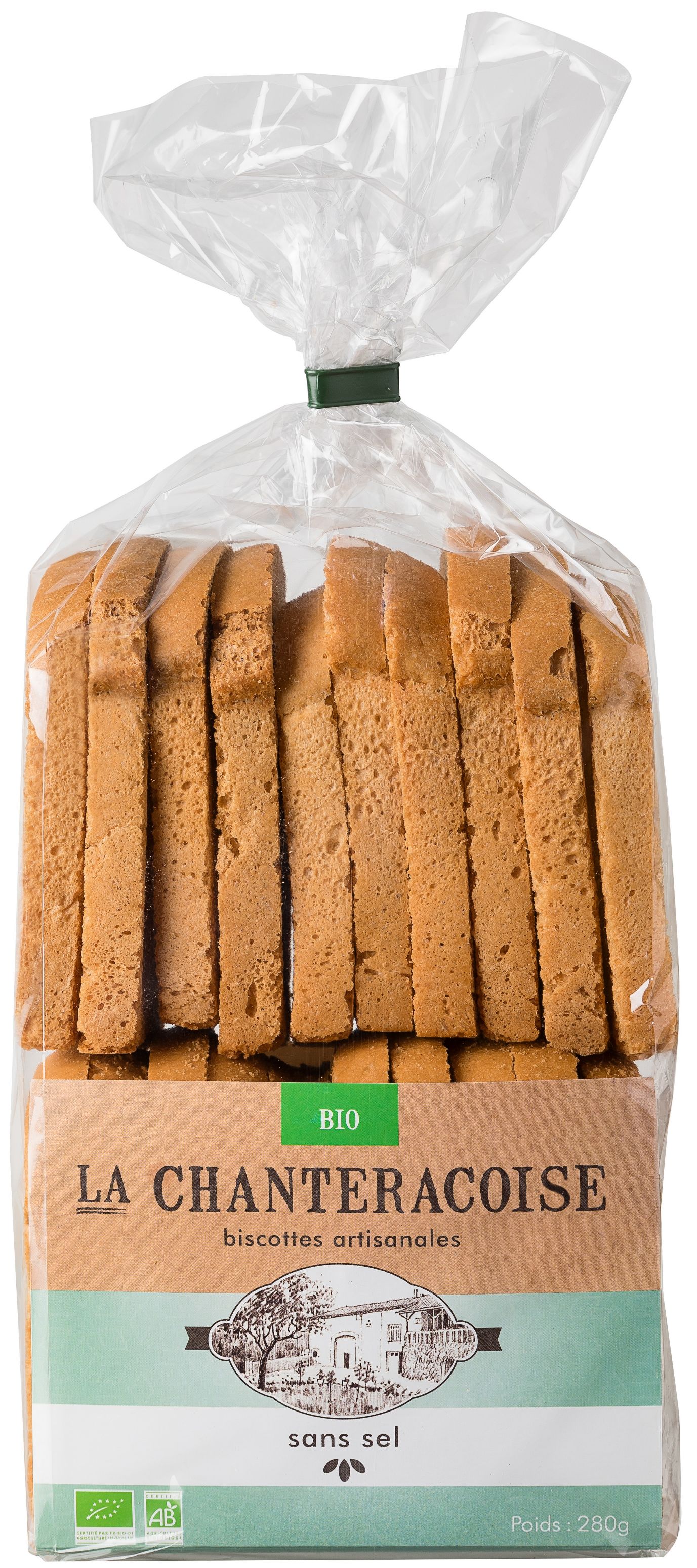 BISCOTTES BIO* SANS SEL ARTISANALES 280G